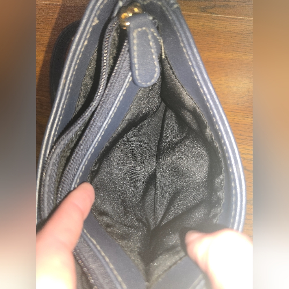 Vintage 90s Liz Claiborne Small Blue Leather Shoulder Bag Purse RARE FIND-EUC - Picture 7 of 11